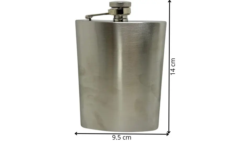 Whiskera Licorera Metálica Plateada De 8onz Acero Inoxidable 6