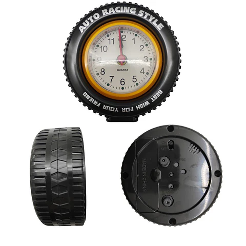 Reloj De Mesa Estilo Llanta Racing Auto Quartz Decorativo Negro 15v