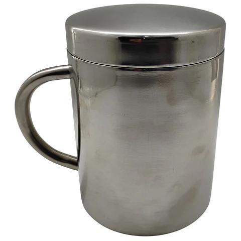 Vaso Metalico Cafe Acero Inoxidable 300ml Utensilios Cocina Plateado Liso