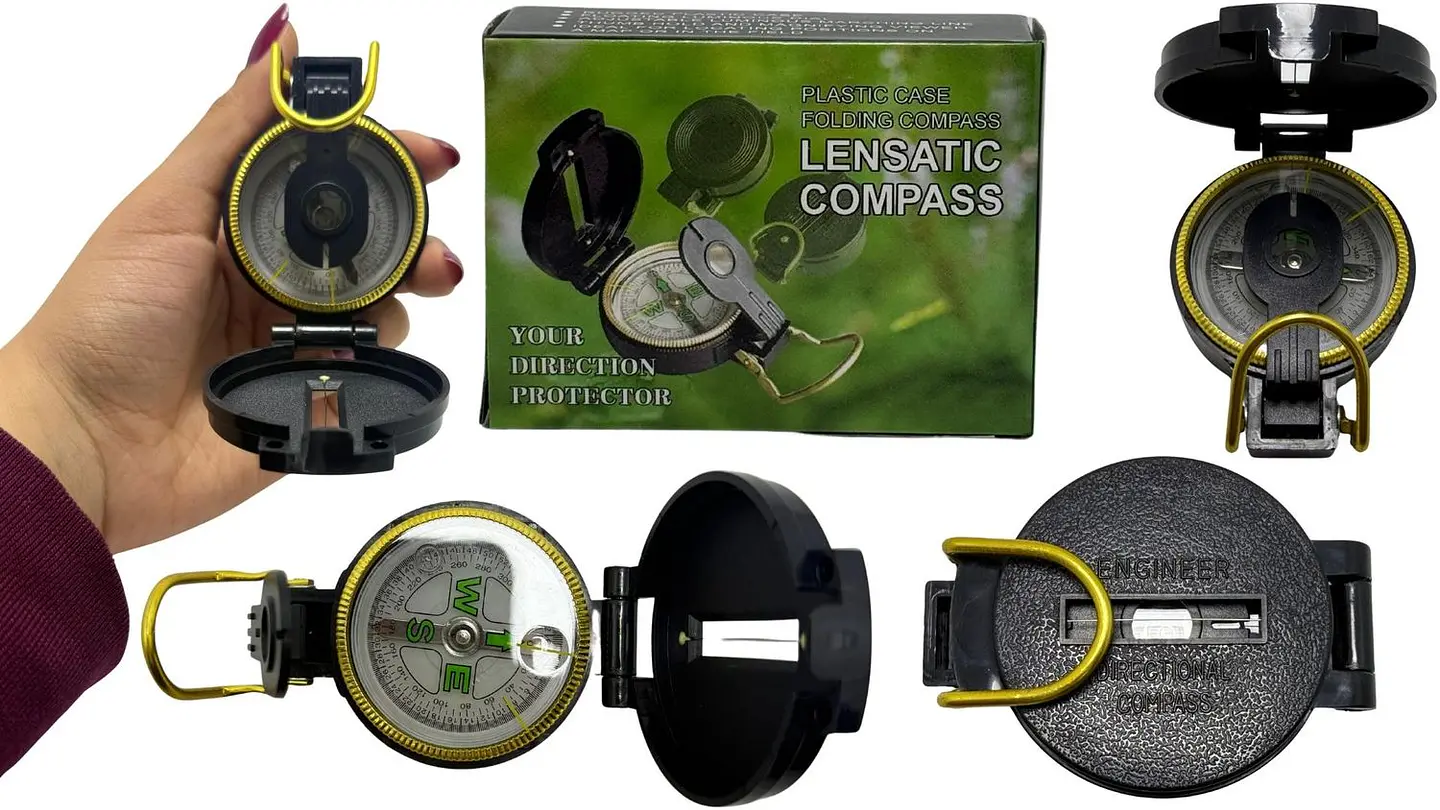 Brújula Lensática de marcha militar Bolsillo Portátil Compas 1