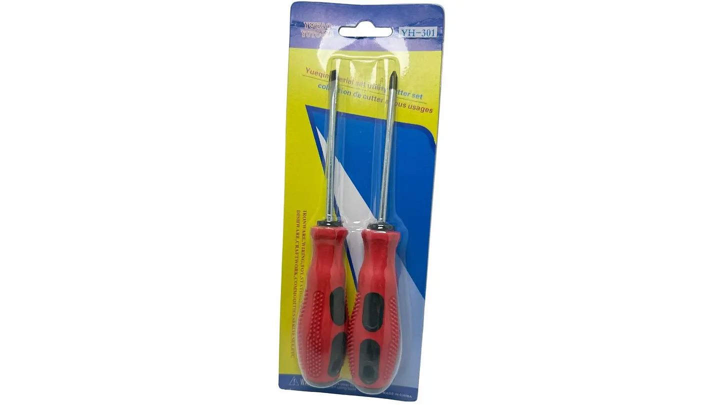 Set X 2U destornilladores plano estrella rojo punta metálica 3