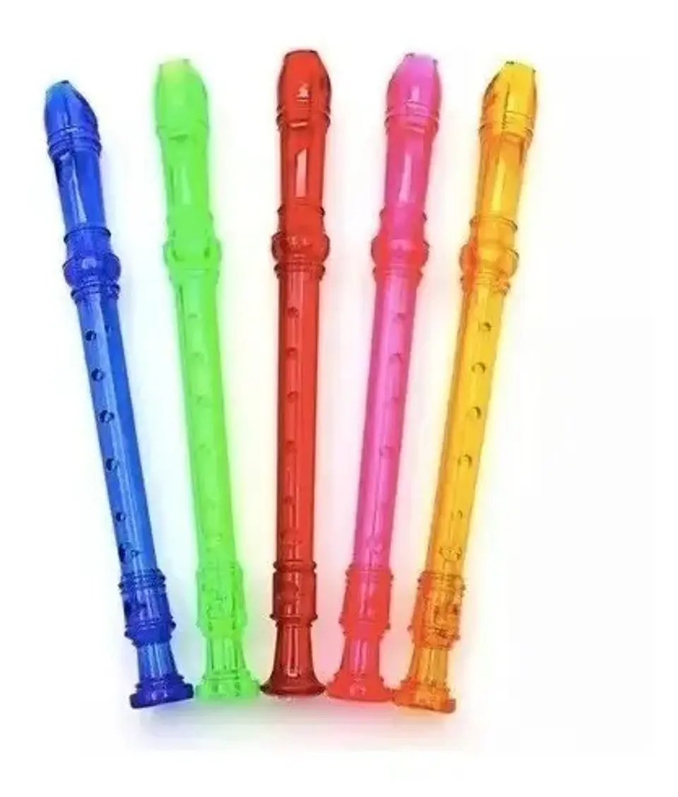 Flauta Musical Dulce Escolar Con 8 Agujeros Color Neon 3