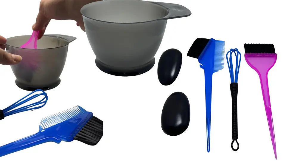 Kit De Brochas Para Teñir Cabello Mixer Peine Cuencos Orejas Multicolor 1
