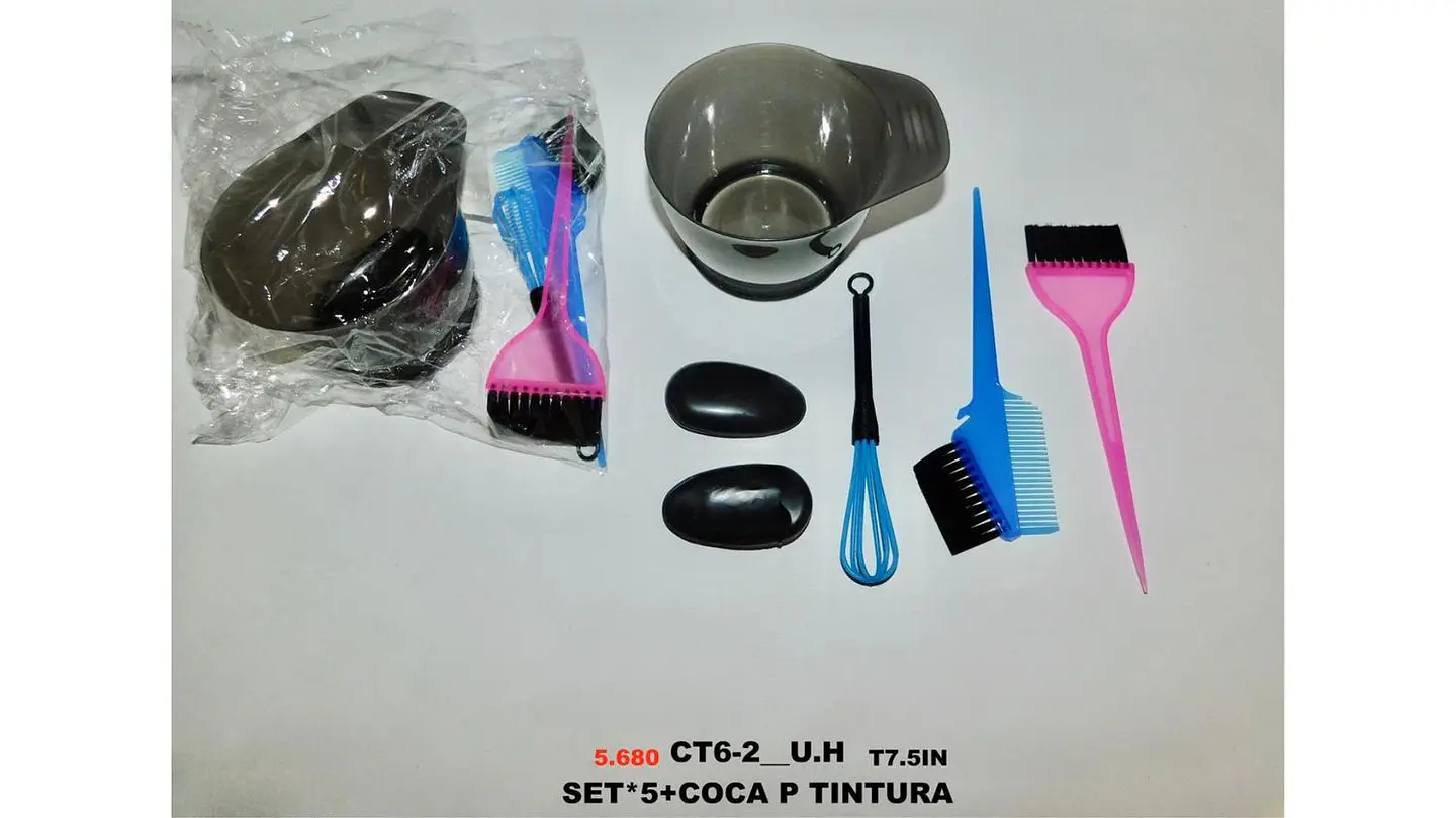 Kit De Brochas Para Teñir Cabello Mixer Peine Cuencos Orejas Multicolor 7