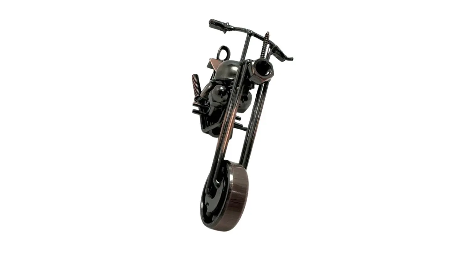 Moto metálica de colección color bronce estilo clásico retro 2
