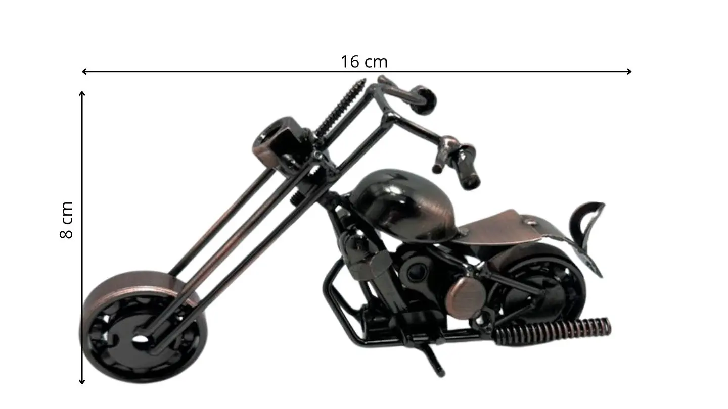 Moto metálica de colección color bronce estilo clásico retro 6