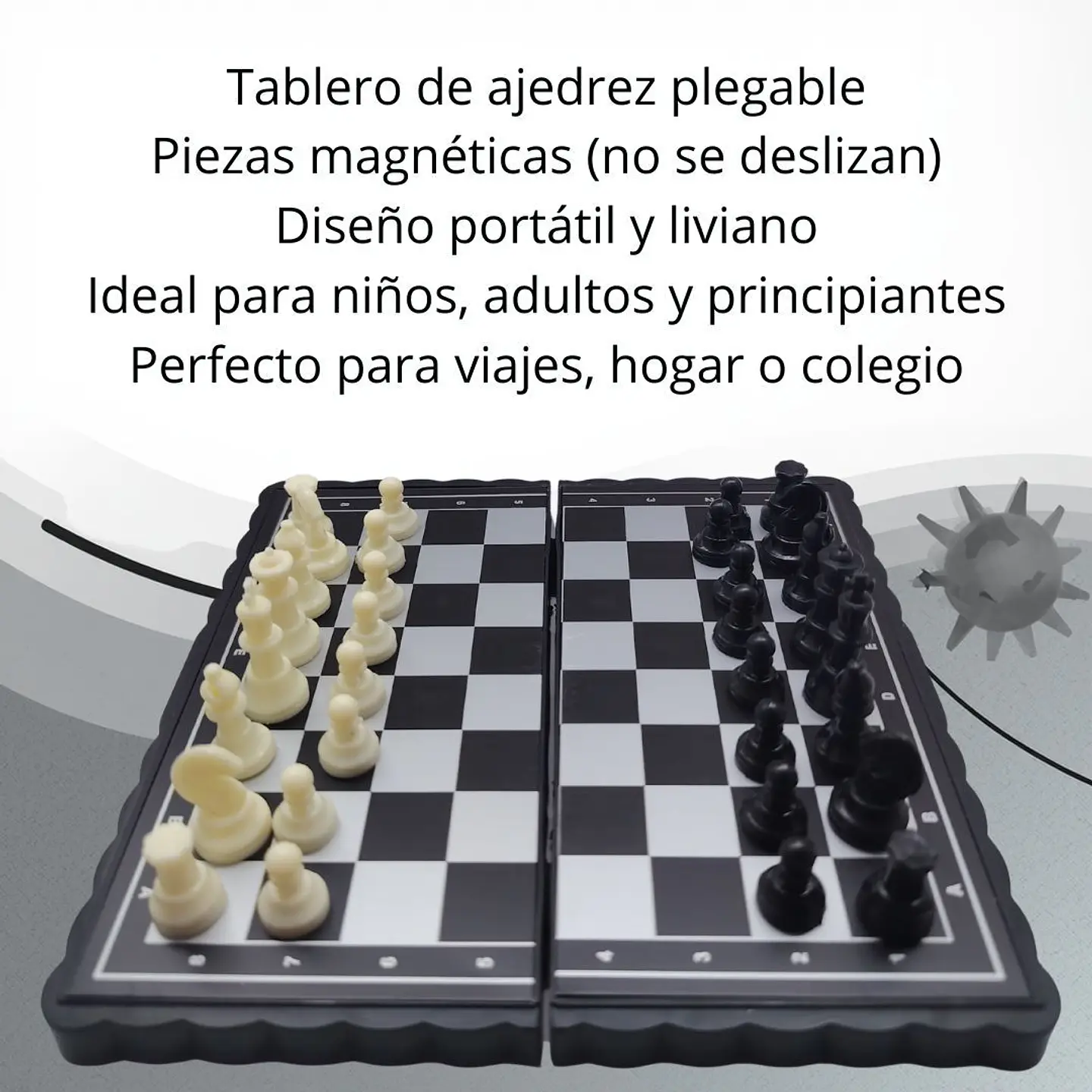 Ajedrez Magnético Plegable Portátil Juego De Mesa Educativo 5