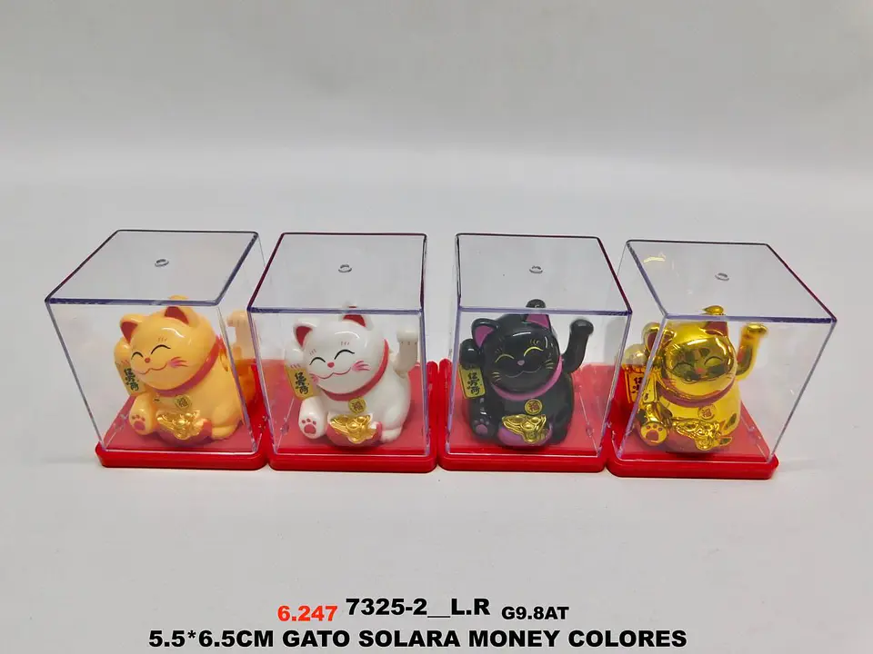 Gato De La Suerte Maneki Neko Tradicional En Colores Clasico 1