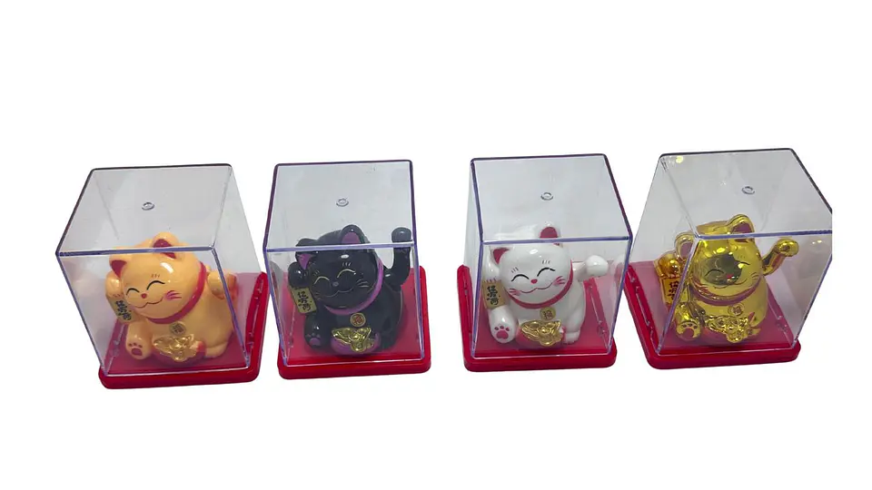 Gato De La Suerte Maneki Neko Tradicional En Colores Clasico 5