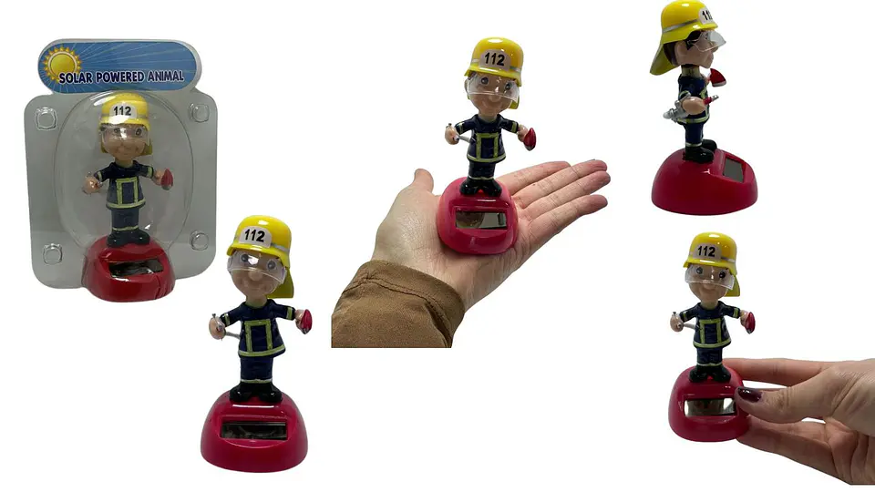 Bombero solar decorativo con movimiento automatico clasico 1
