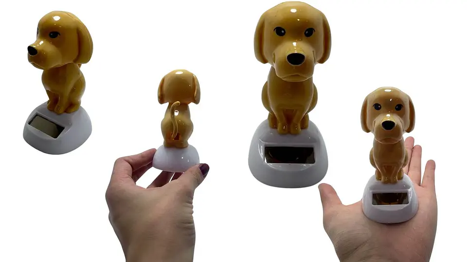 Perro solar decorativo con cabeza móvil por energía solar 1
