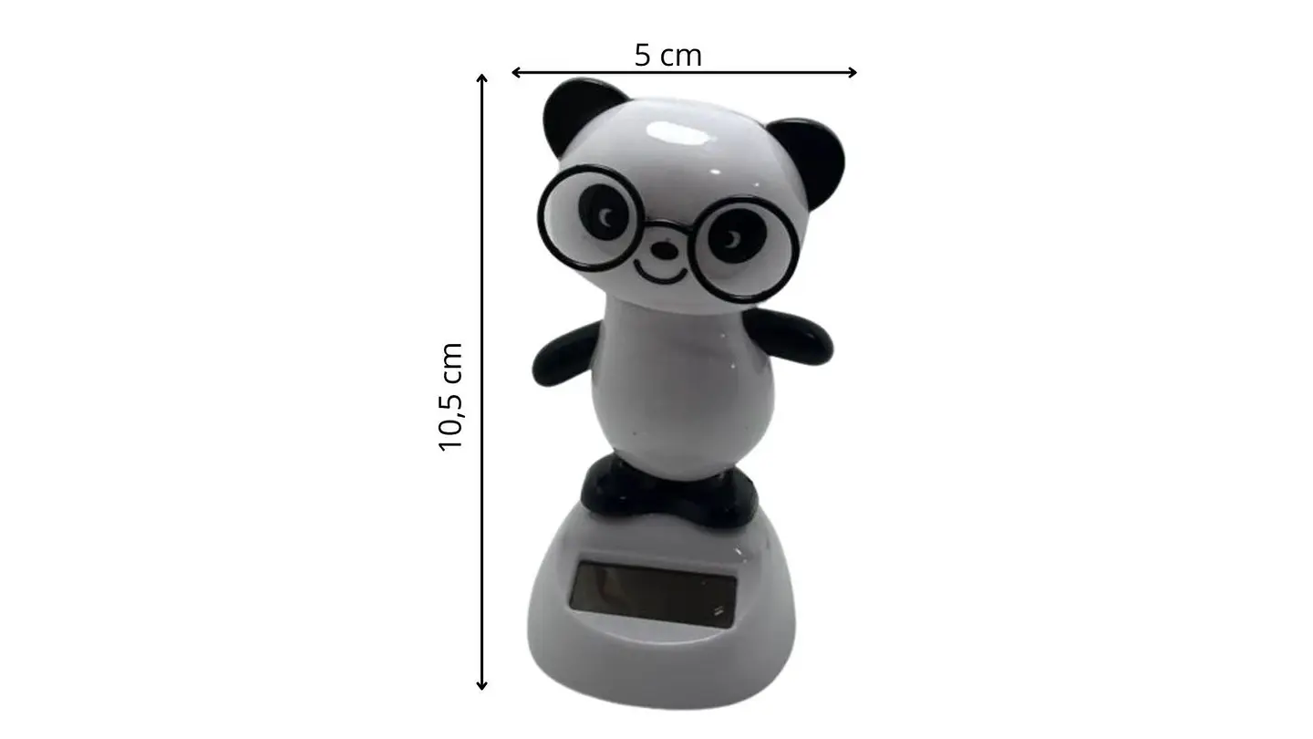 Figura solar decorativa de panda o rana con cabeza móvil 6