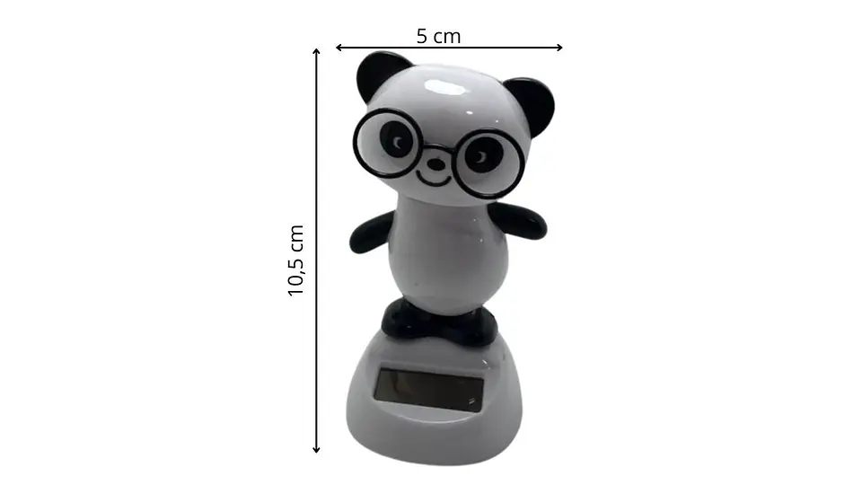 Figura solar decorativa de panda o rana con cabeza móvil 6