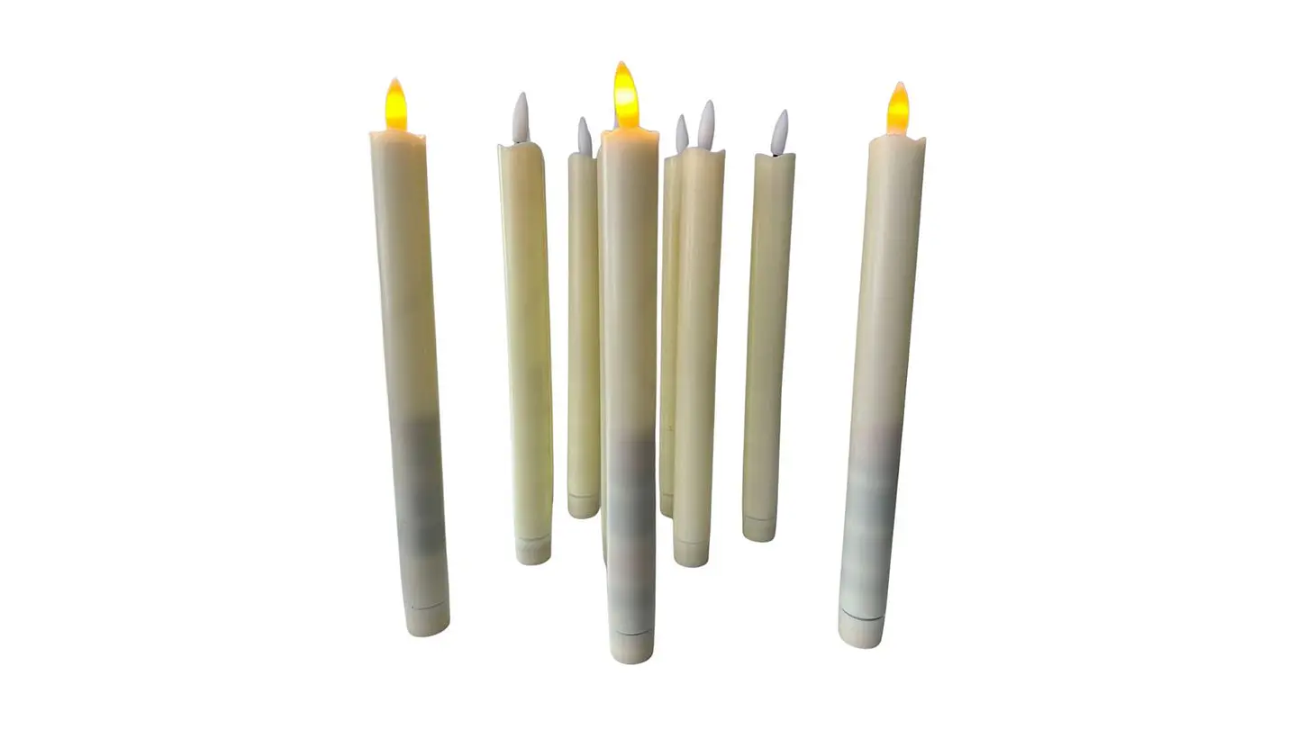 Velas decorativas con pila efecto cera que alumbran x 12 1