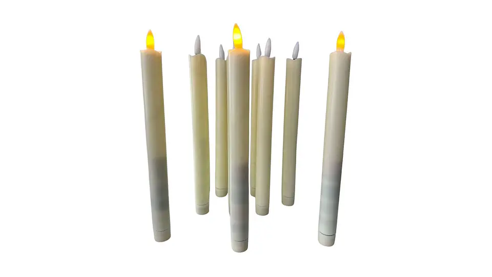 Velas decorativas con pila efecto cera que alumbran x 12 1
