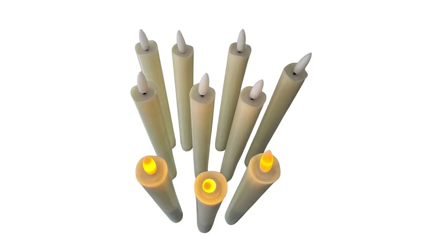 Velas decorativas con pila efecto cera que alumbran x 12 3