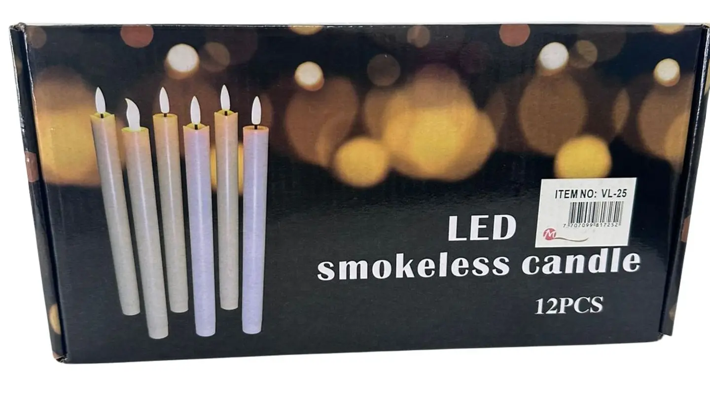 Velas decorativas con pila efecto cera que alumbran x 12 5