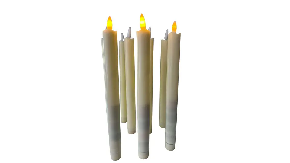Velas decorativas con pila efecto cera que alumbran x 12 6