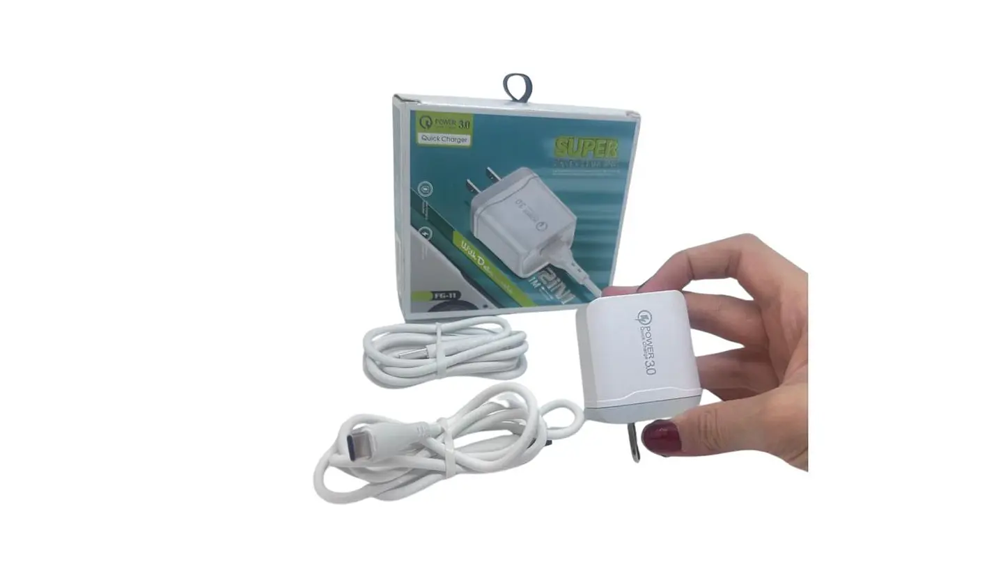 Cargador 30W con doble cable USB Micro y Tipo C rapido ideal 2