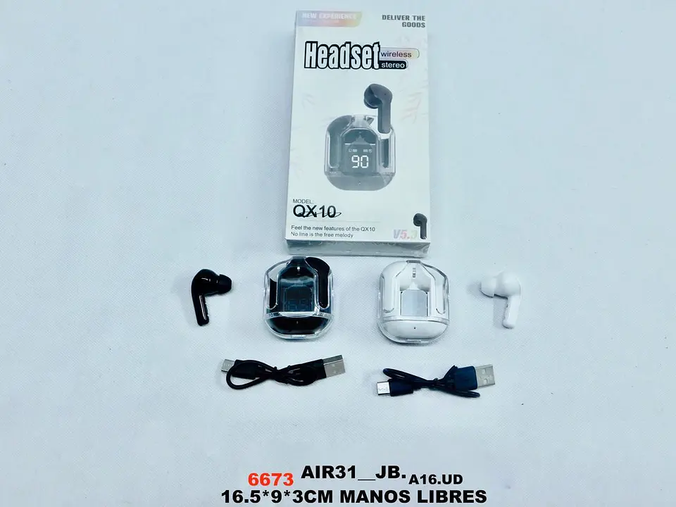 Audifonos inalambricos con estuche recargable y sonido pro 7