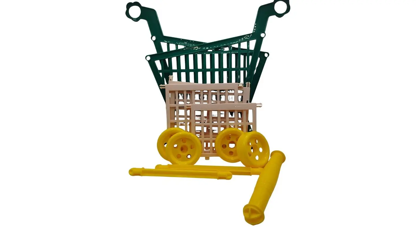 Kit de supermercado carrito frutas y vegetales 27 pcs para simular compras 3