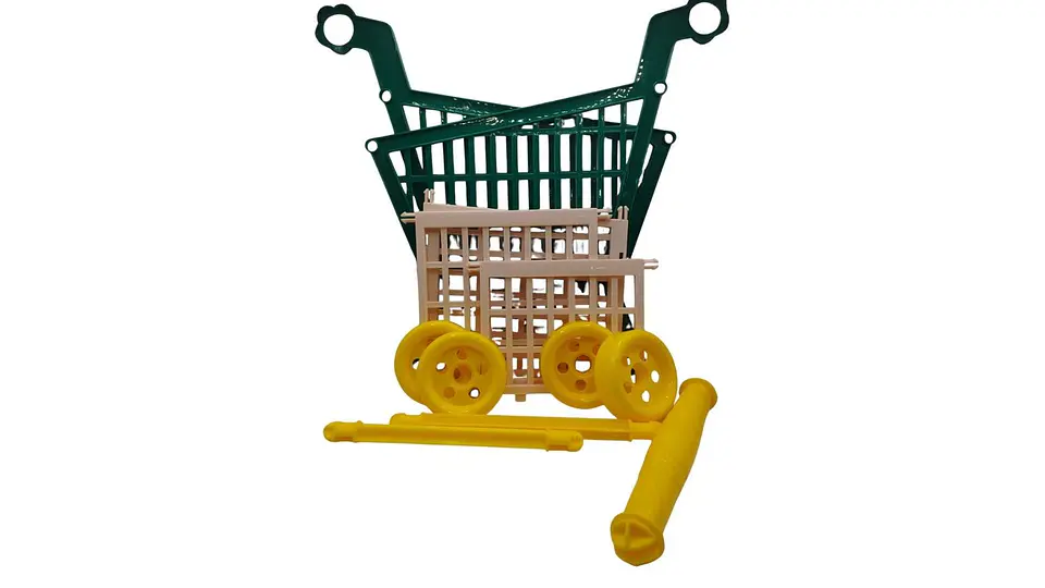 Kit de supermercado carrito frutas y vegetales 27 pcs para simular compras 3