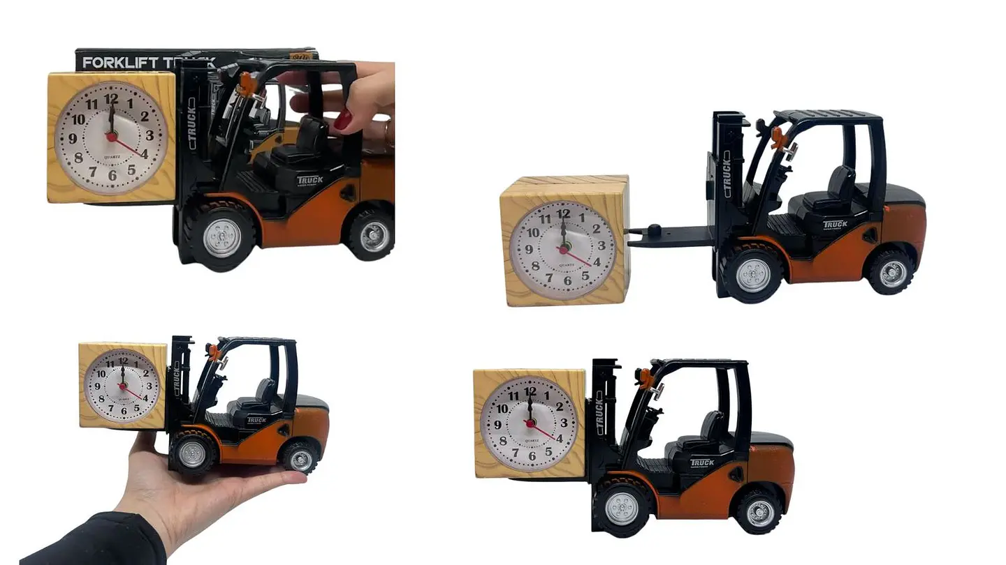 Reloj decorativo figura montacargas estilo moderno elegante 1