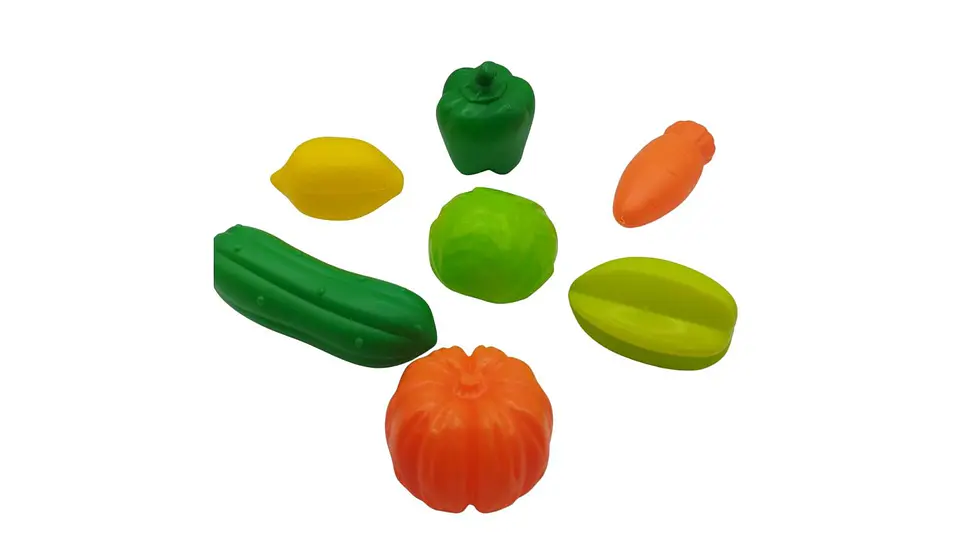 Kit de supermercado carrito frutas y vegetales 27 pcs para simular compras 4