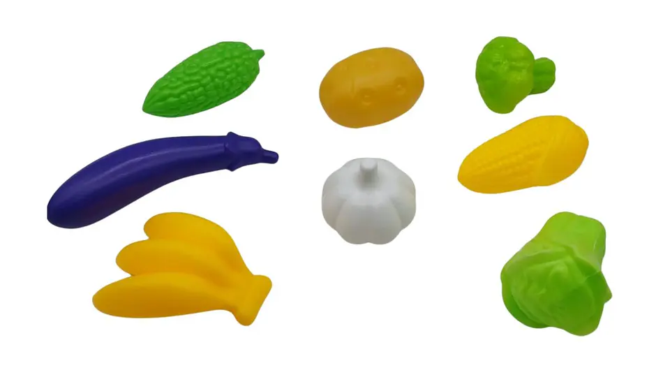 Kit de supermercado carrito frutas y vegetales 27 pcs para simular compras 5