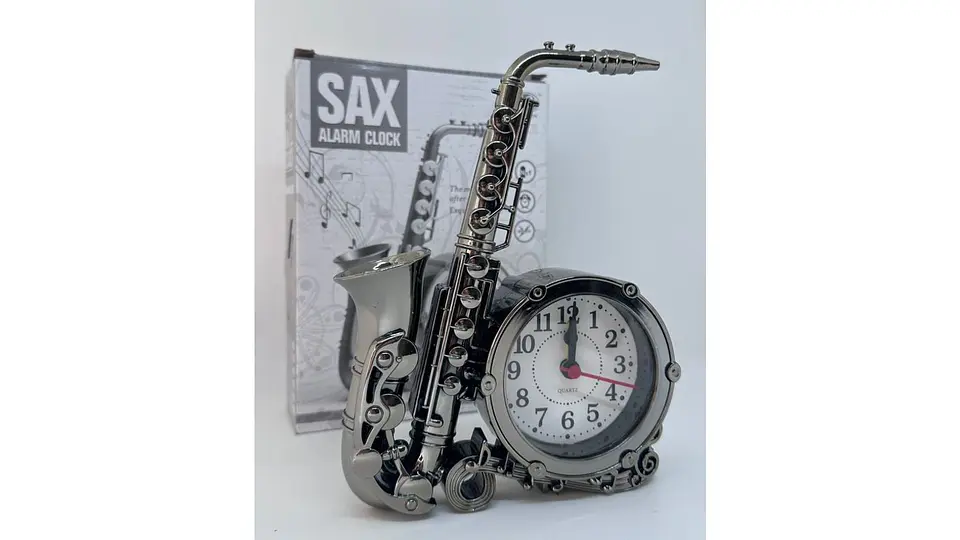 Reloj despertador decorativo modelo saxofon clasico modernos 1