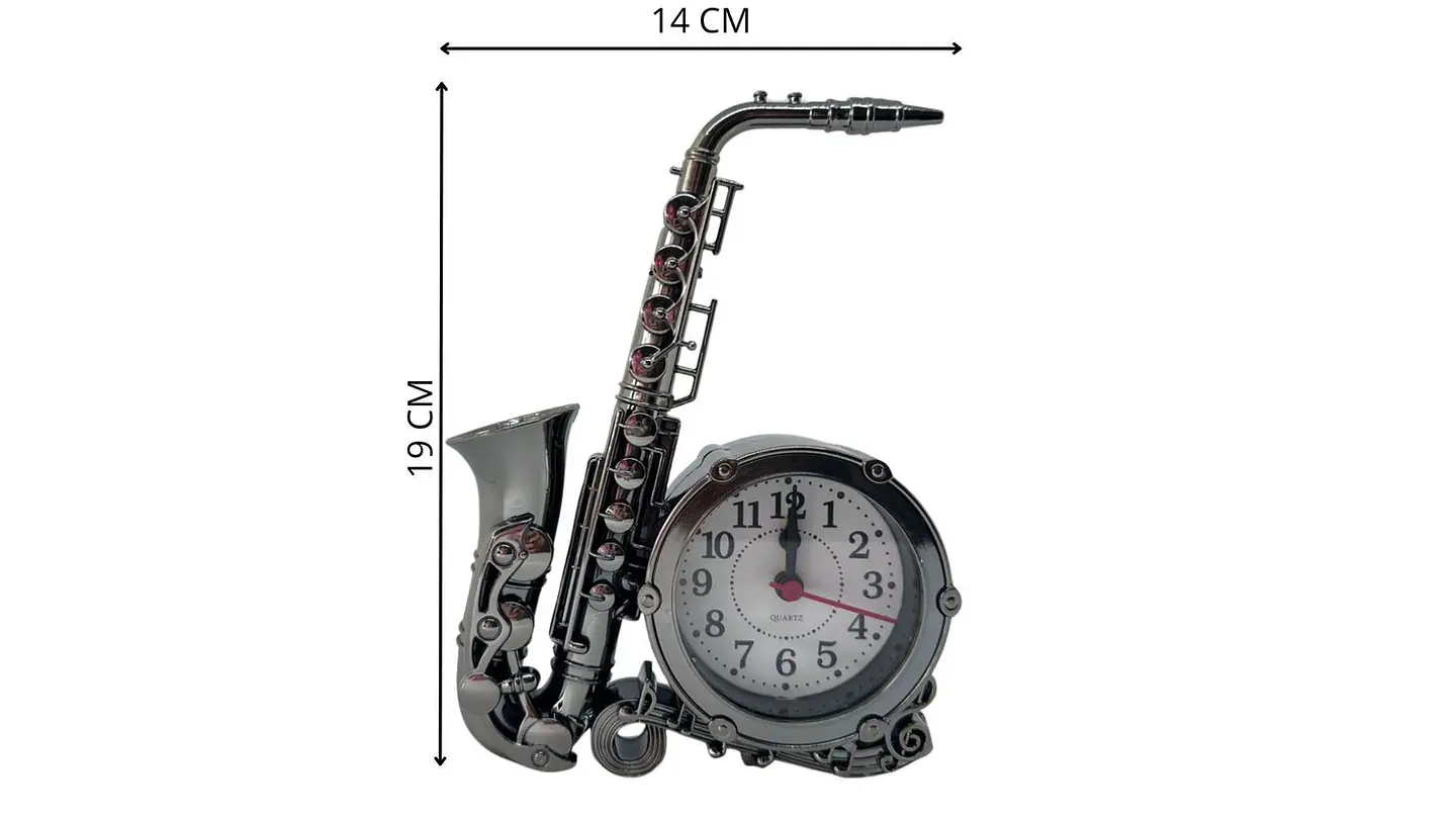 Reloj despertador decorativo modelo saxofon clasico modernos 3