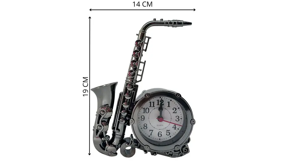 Reloj despertador decorativo modelo saxofon clasico modernos 3