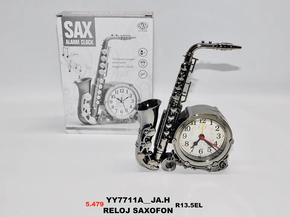 Reloj despertador decorativo modelo saxofon clasico modernos 5