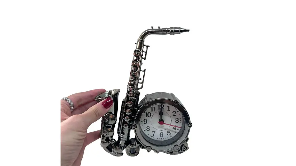 Reloj despertador decorativo modelo saxofon clasico modernos 6