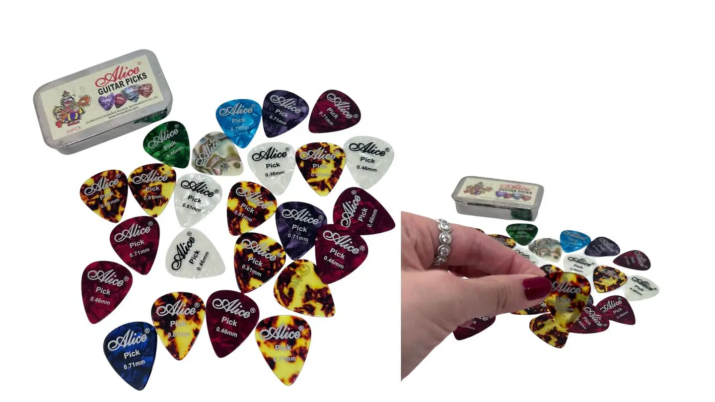 Púas Metálicas para Guitarra Multicolor Paquete de 24 Piezas 4
