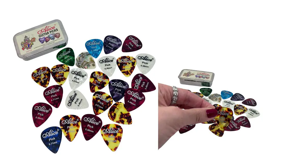 Púas Metálicas para Guitarra Multicolor Paquete de 24 Piezas 4