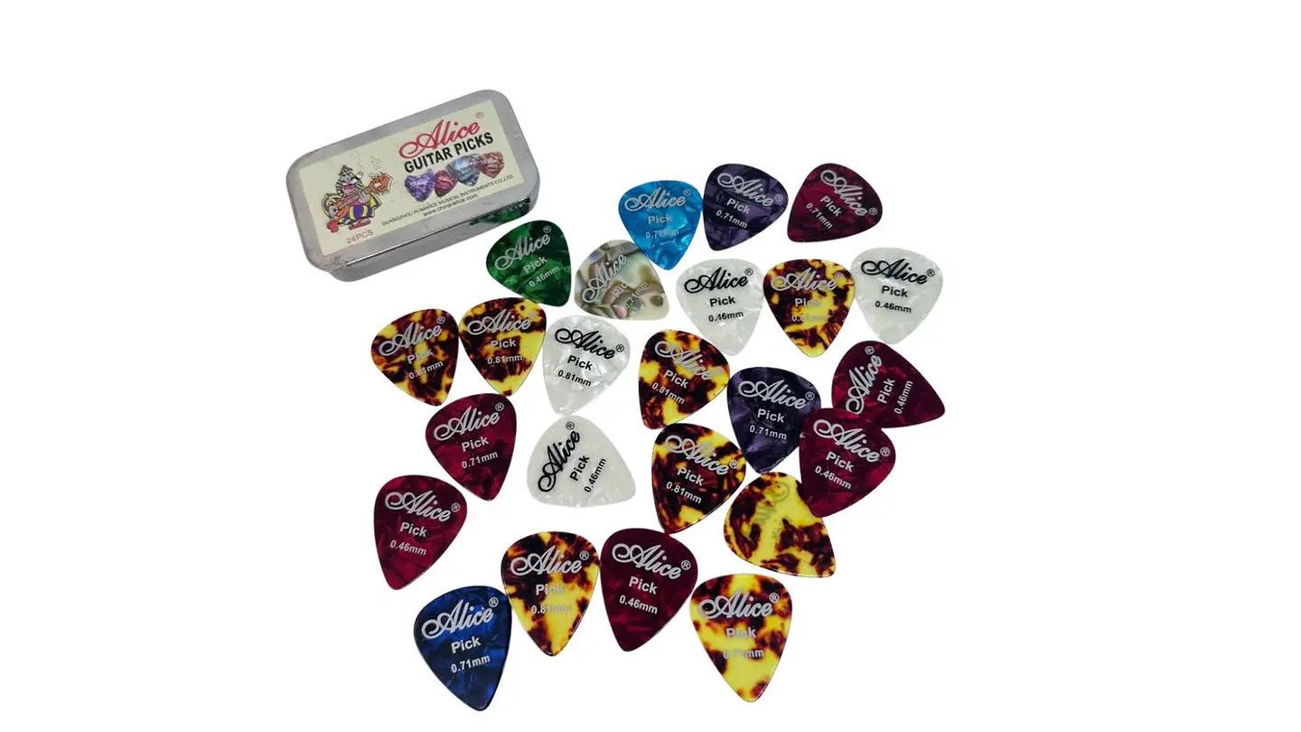 Púas Metálicas para Guitarra Multicolor Paquete de 24 Piezas 7