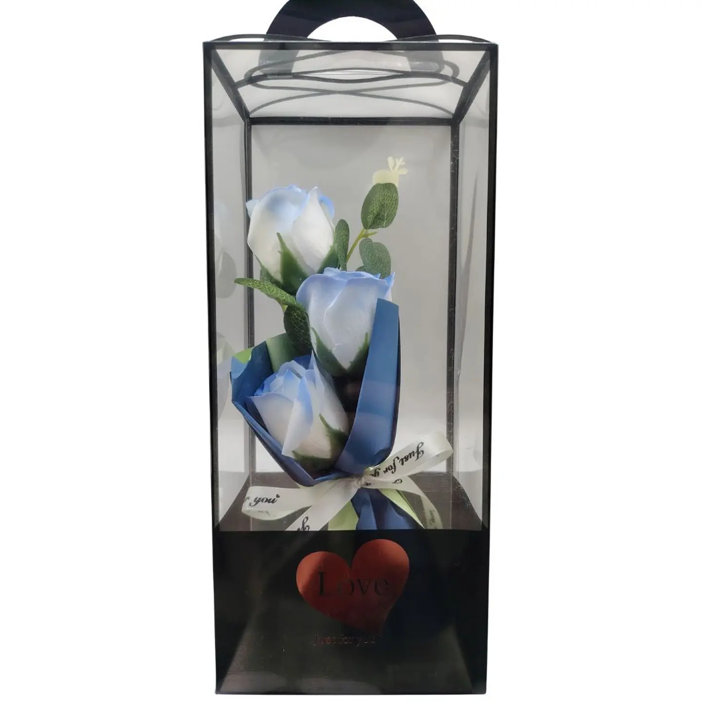 Rosas Artificiales Decorativas En Caja Transparente Regalo Multicolor 2