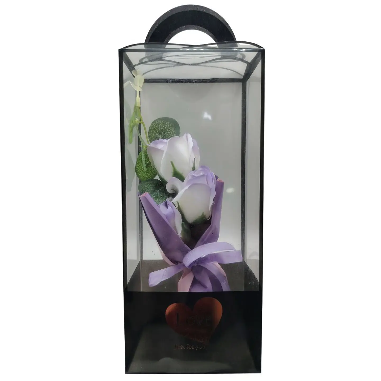Rosas Artificiales Decorativas En Caja Transparente Regalo Multicolor 3