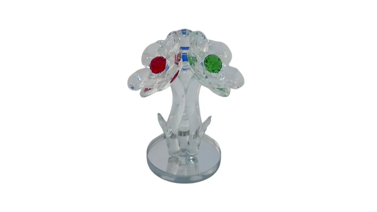 Flor Decorativa Acrílica Tipo Cristal Colección Triflora 1