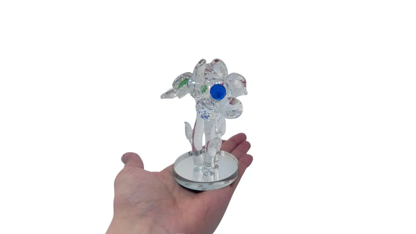 Flor Decorativa Acrílica Tipo Cristal Colección Triflora 2