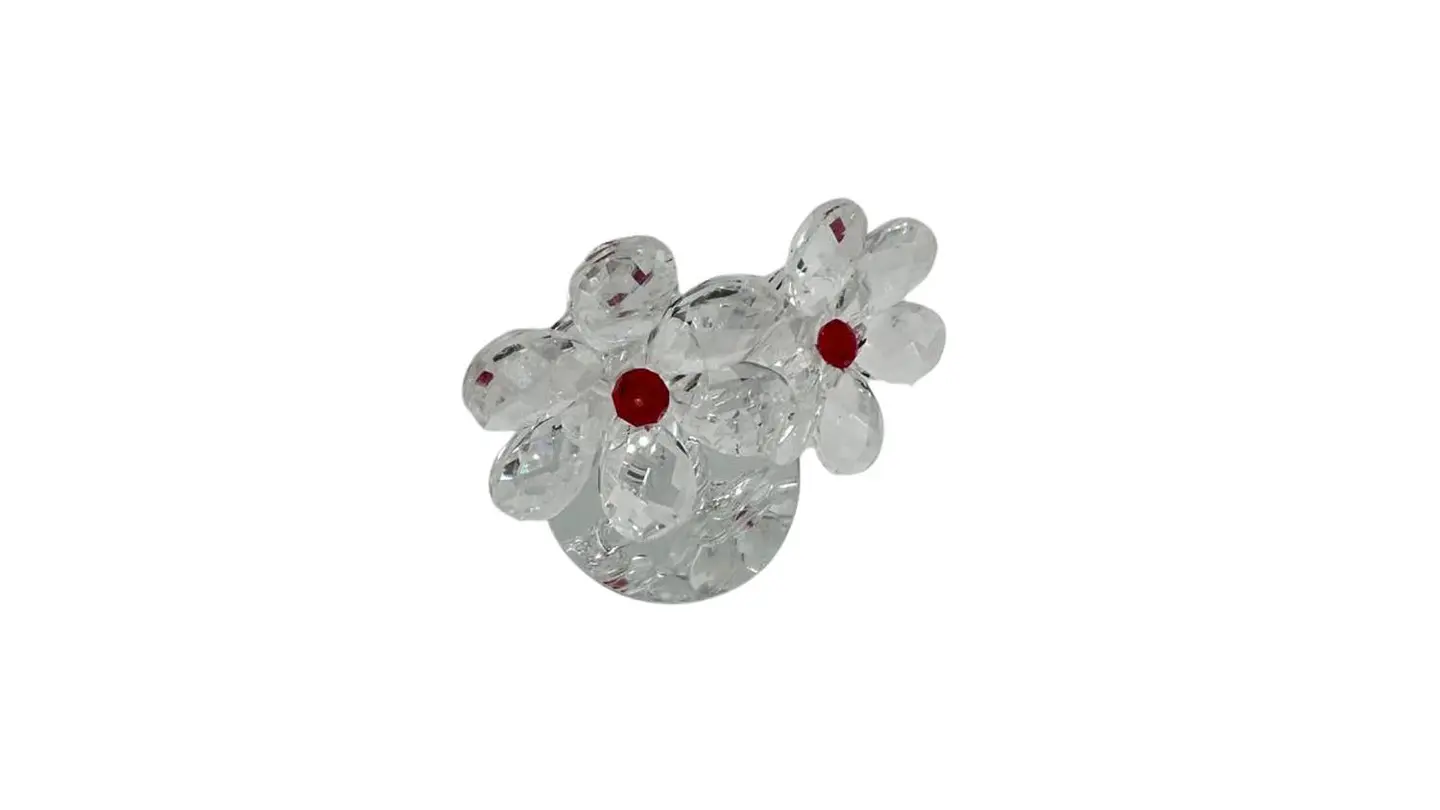 Flor Decorativa Acrílica Tipo Cristal con Base Espejo 5