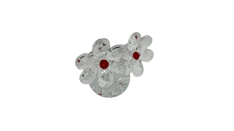 Flor Decorativa Acrílica Tipo Cristal con Base Espejo 5