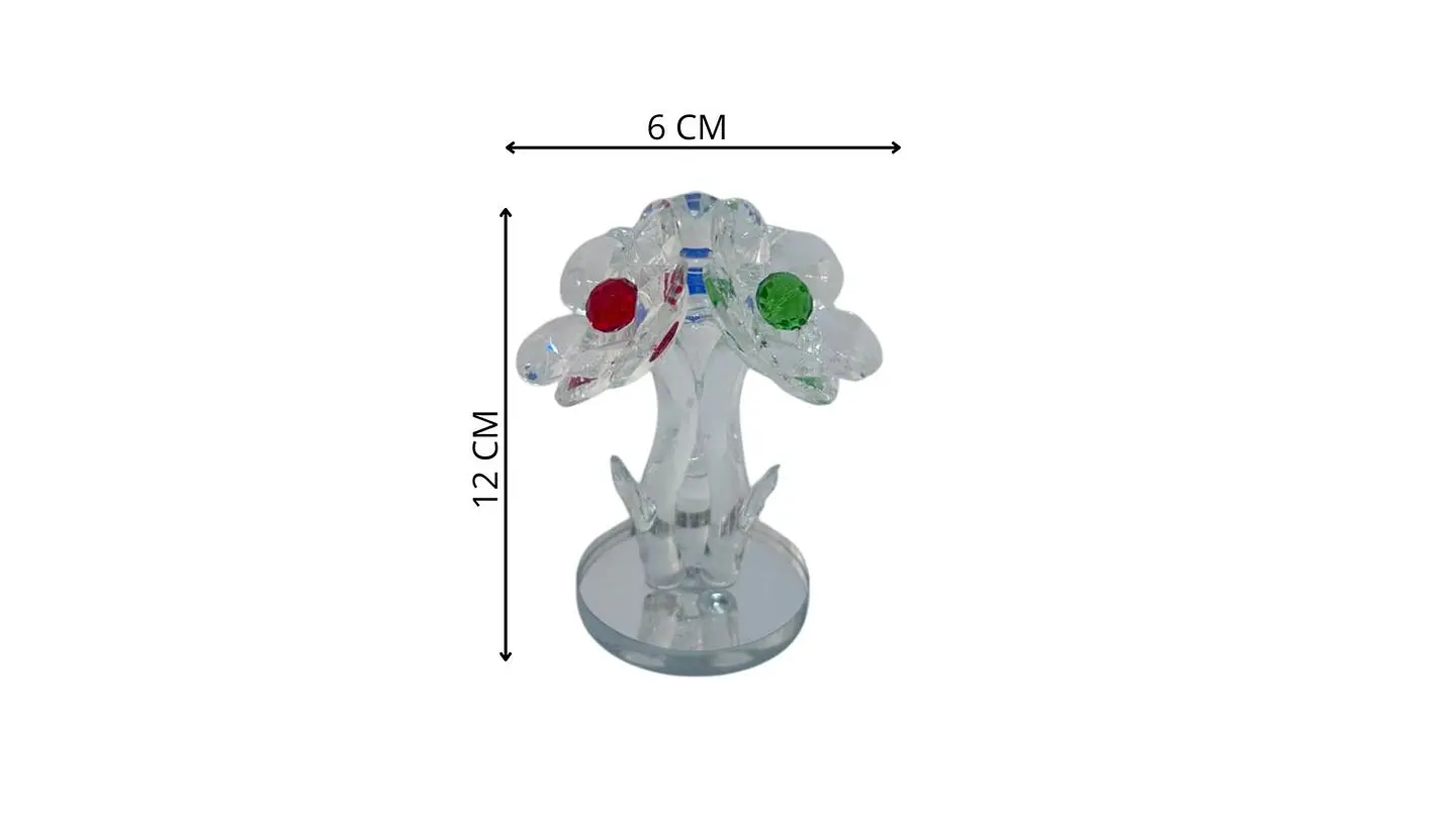Flor Decorativa Acrílica Tipo Cristal Colección Triflora 5
