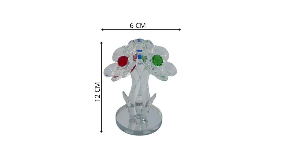 Flor Decorativa Acrílica Tipo Cristal Colección Triflora 5