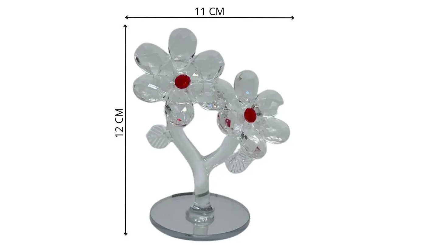 Flor Decorativa Acrílica Tipo Cristal con Base Espejo 7