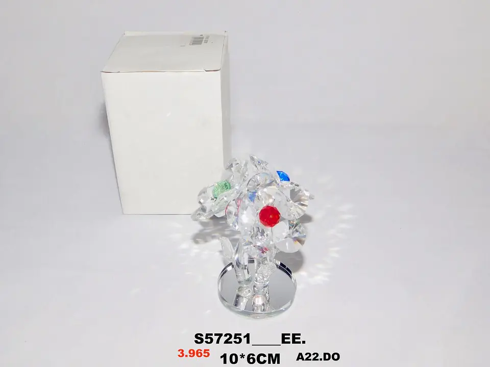 Flor Decorativa Acrílica Tipo Cristal Colección Triflora 6