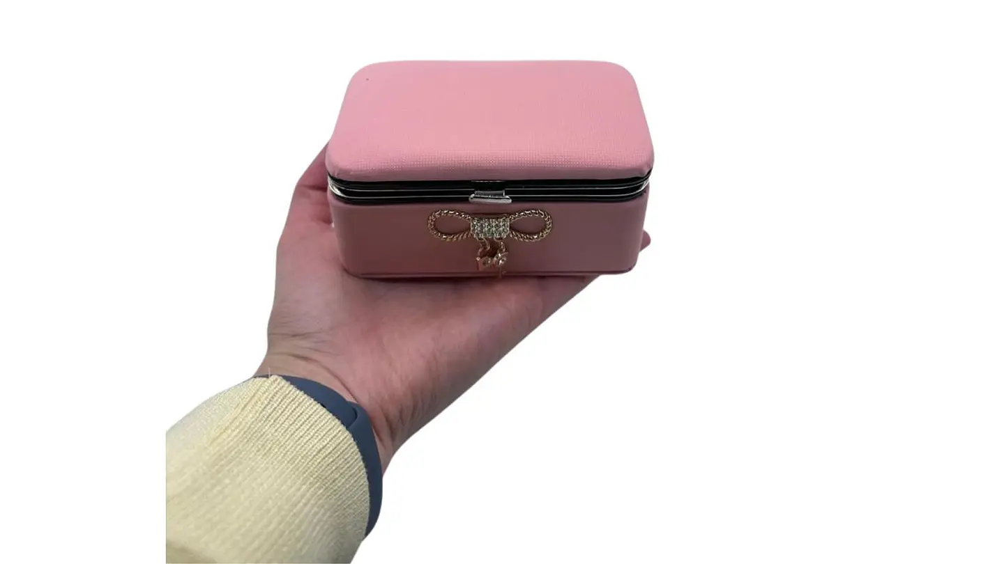 Mini Cofre Organizador de Joyas Rosado o Café Elegante 4
