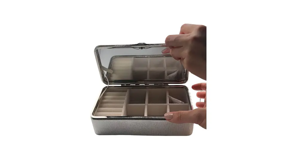 Joyero con Espejo Organizador Disponible en 4 Colores 3