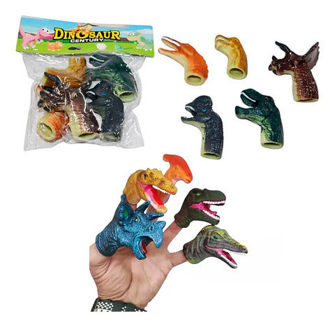  Títere Dinosaurio X 5 Para Dedos Regalo Niños 